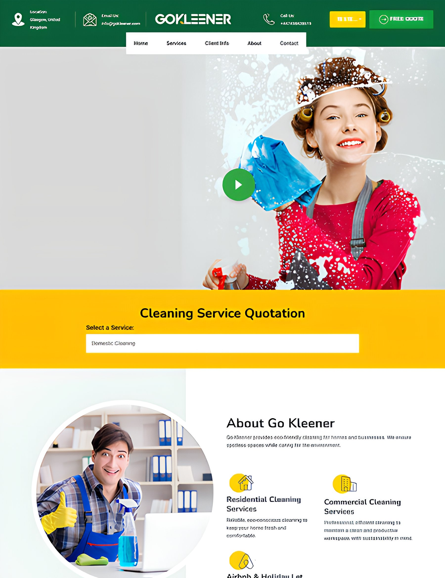 Go Kleener - React web app by Hamayoun Babar